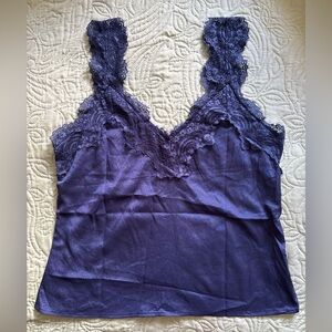 Lace Trim Blue Camisole